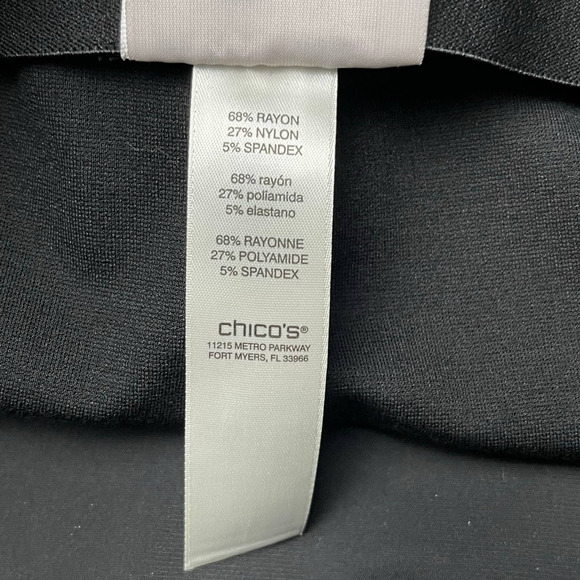 Chicos Fabulously Slimming Black Pants w Thick Elastic waistband 00 Short (SZ 2) - Picture 6 of 11